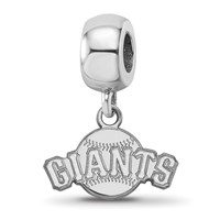 Sterling Silver Rhodium Plated Major League Baseball LogoArt San Francisco Giants Extra Small Dangle view 1
