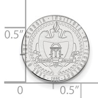 Sterling Silver Rhodium-plated LogoArt Georgia Institute of Technology Crest Lapel Pin view 3