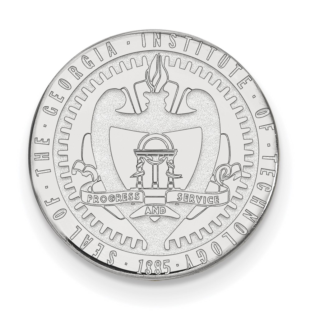 Sterling Silver Rhodium-plated LogoArt Georgia Institute of Technology Crest Lapel Pin