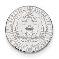 Sterling Silver Rhodium-plated LogoArt Georgia Institute of Technology Crest Lapel Pin view 1