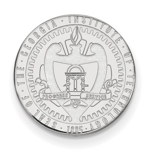 Sterling Silver Rhodium-plated LogoArt Georgia Institute of Technology Crest Lapel Pin