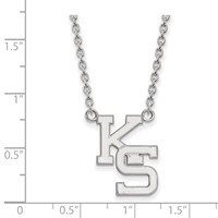 Sterling Silver Rhodium-plated LogoArt Kansas State University K-s Large Pendant Necklace, 18" view 3