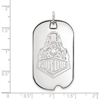 Sterling Silver Rhodium-plated LogoArt Purdue University Boilermakers Train Logo Large Dog Tag Pendant view 2