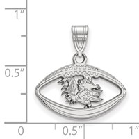 Sterling Silver Rhodium-plated LogoArt University of South Carolina Gamecock Football Pendant view 2