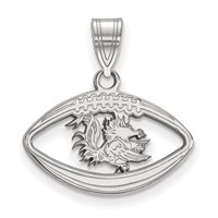 Sterling Silver Rhodium-plated LogoArt University of South Carolina Gamecock Football Pendant view 1