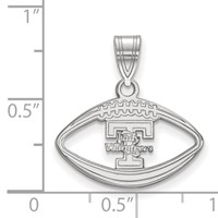 Sterling Silver Rhodium-plated LogoArt University of Tennessee Lady Volunteers Football Pendant view 2