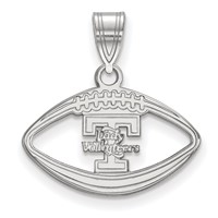 Sterling Silver Rhodium-plated LogoArt University of Tennessee Lady Volunteers Football Pendant view 1