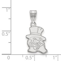 Sterling Silver Rhodium-plated LogoArt Wake Forest University Demon Deacon Medium Pendant view 2