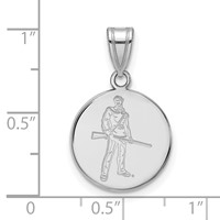 Sterling Silver Rhodium-plated LogoArt West Virginia University Mountaineer Medium Disc Pendant view 2