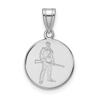 Sterling Silver Rhodium-plated LogoArt West Virginia University Mountaineer Medium Disc Pendant view 1