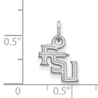 Sterling Silver Rhodium-plated LogoArt Florida State University F-s-u Extra Small Pendant view 2