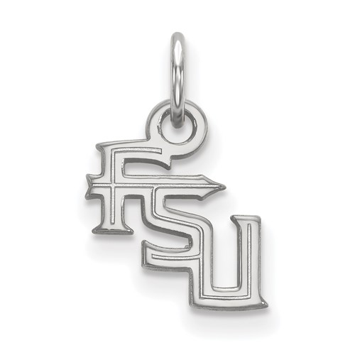 Sterling Silver Rhodium-plated LogoArt Florida State University F-s-u Extra Small Pendant