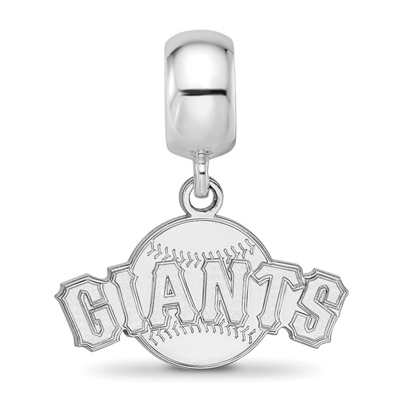 Sterling Silver Rhodium Plated Major League Baseball LogoArt San Francisco Giants Dangle Bead