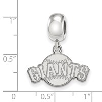 Sterling Silver Rhodium Plated Major League Baseball LogoArt San Francisco Giants Dangle Bead view 4