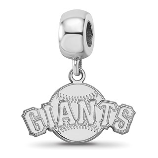 Sterling Silver Rhodium Plated Major League Baseball LogoArt San Francisco Giants Dangle Bead