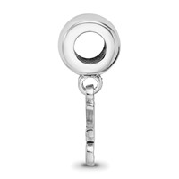 Sterling Silver Rhodium-plated LogoArt Kansas State University K-s Extra Small Dangle Bead Charm view 2