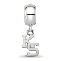 Sterling Silver Rhodium-plated LogoArt Kansas State University K-s Extra Small Dangle Bead Charm view 3