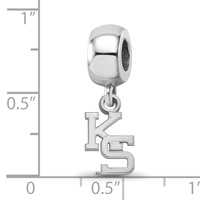 Sterling Silver Rhodium-plated LogoArt Kansas State University K-s Extra Small Dangle Bead Charm view 4