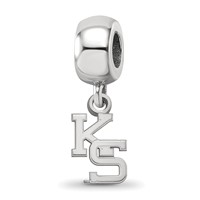 Sterling Silver Rhodium-plated LogoArt Kansas State University K-s Extra Small Dangle Bead Charm view 1