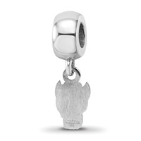 Sterling Silver Rhodium-plated LogoArt North Carolina State University Wolf Extra Small Dangle Bead Charm view 5