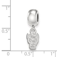 Sterling Silver Rhodium-plated LogoArt North Carolina State University Wolf Extra Small Dangle Bead Charm view 4