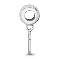 Sterling Silver Rhodium-plated LogoArt the Ohio State University Letter O Extra Small Dangle Bead Charm view 2
