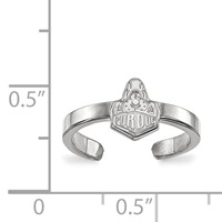 Sterling Silver Rhodium-plated LogoArt Purdue University Boilermakers Train Logo Toe Ring view 2