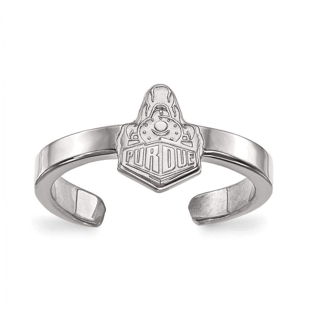 Sterling Silver Rhodium-plated LogoArt Purdue University Boilermakers Train Logo Toe Ring