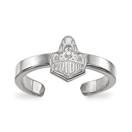 Sterling Silver Rhodium-plated LogoArt Purdue University Boilermakers Train Logo Toe Ring
