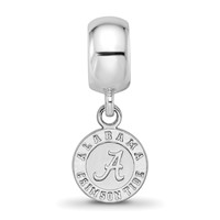 Sterling Silver Rhodium-plated LogoArt University of Alabama Crimson Tide Extra Small Dangle Bead Charm view 3