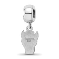 Sterling Silver Rhodium-plated LogoArt North Carolina State University Wolf Small Dangle Bead Charm view 5