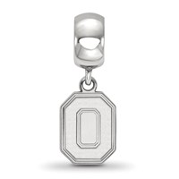 Sterling Silver Rhodium-plated LogoArt the Ohio State University Letter O Small Dangle Bead Charm view 2