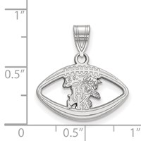 Sterling Silver Rhodium-plated LogoArt University of Kentucky U-k Wildcat Football Pendant view 2