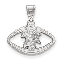 Sterling Silver Rhodium-plated LogoArt University of Kentucky U-k Wildcat Football Pendant view 1