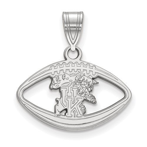 Sterling Silver Rhodium-plated LogoArt University of Kentucky U-k Wildcat Football Pendant