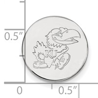Sterling Silver Rhodium-plated LogoArt University of Kansas Jayhawk Lapel Pin view 3