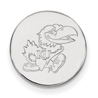 Sterling Silver Rhodium-plated LogoArt University of Kansas Jayhawk Lapel Pin view 1