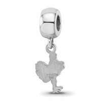 Sterling Silver Rhodium-plated LogoArt Virginia Tech HokieBird Small Dangle Bead Charm view 5