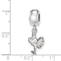 Sterling Silver Rhodium-plated LogoArt Virginia Tech HokieBird Small Dangle Bead Charm view 4