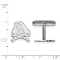 Sterling Silver Rhodium-plated LogoArt East Carolina University Pirate Cuff Links view 2