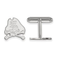 Sterling Silver Rhodium-plated LogoArt East Carolina University Pirate Cuff Links view 1