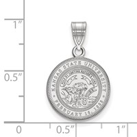 Sterling Silver Rhodium-plated LogoArt Kansas State University Medium Crest Pendant view 2