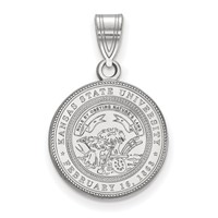 Sterling Silver Rhodium-plated LogoArt Kansas State University Medium Crest Pendant view 1