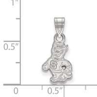 Sterling Silver Rhodium-plated LogoArt North Carolina State University Wolf Small Pendant view 2