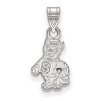 Sterling Silver Rhodium-plated LogoArt North Carolina State University Wolf Small Pendant view 1