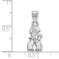 Sterling Silver Rhodium-plated LogoArt Oklahoma State University Cowboy Small Pendant view 2