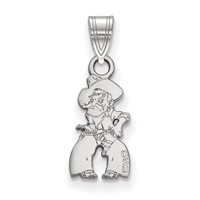 Sterling Silver Rhodium-plated LogoArt Oklahoma State University Cowboy Small Pendant view 1