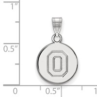 Sterling Silver Rhodium-plated LogoArt the Ohio State University Letter O Small Disc Pendant view 2