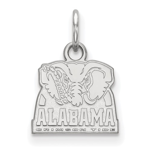 Sterling Silver Rhodium-plated LogoArt University of Alabama Elephant Extra Small Pendant