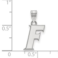Sterling Silver Rhodium-plated LogoArt University of Florida Letter F Small Pendant view 2